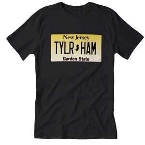 Jersey Made TYLR HM license plate T-shirt